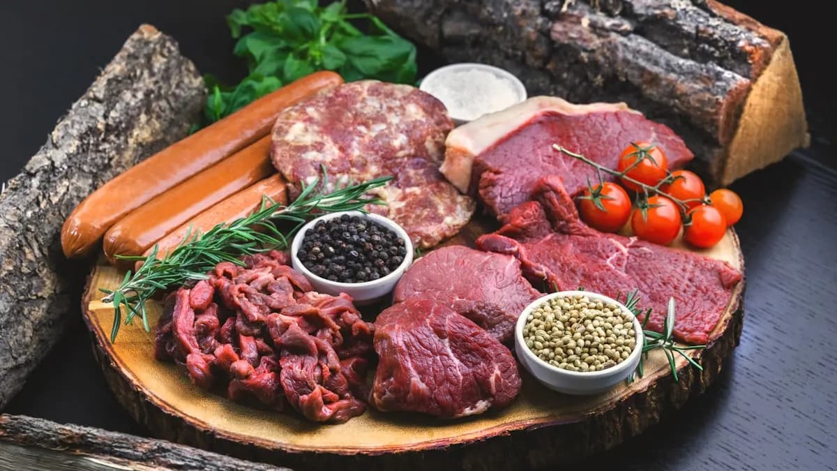 Premium butcher counter with fresh meat display