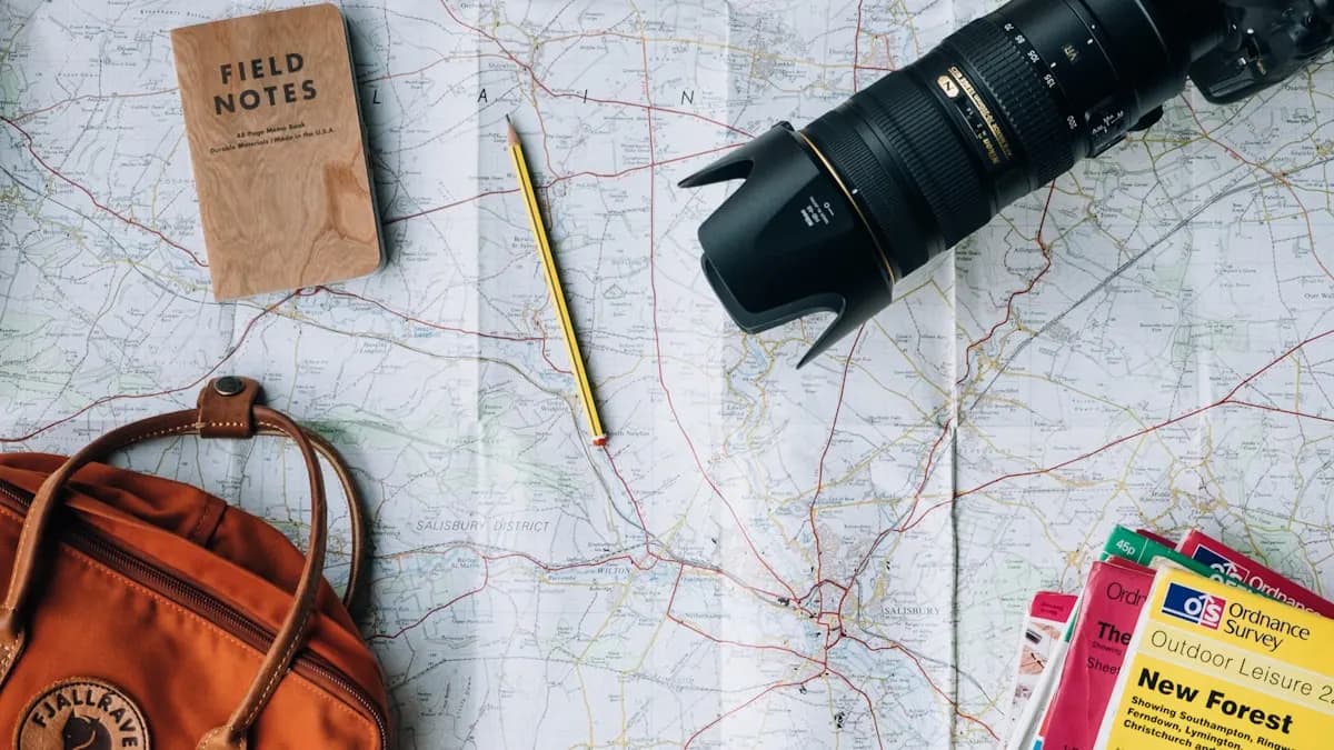 Traveller at an airport ready for a holiday destination